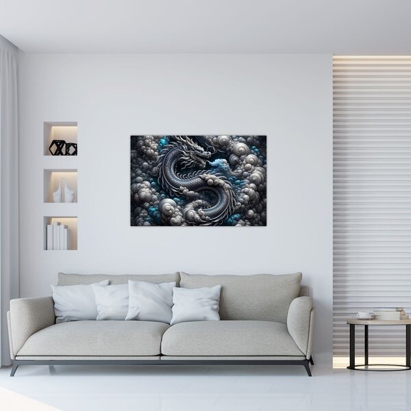 Obraz – Drak v dyme (90x60 cm)