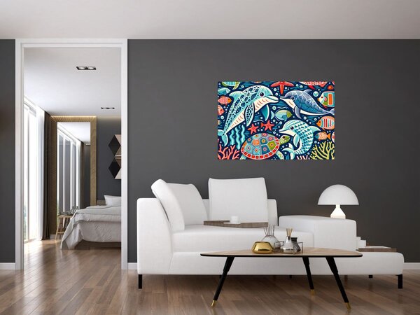 Obraz – Kreslené vodné zvieratká (90x60 cm)