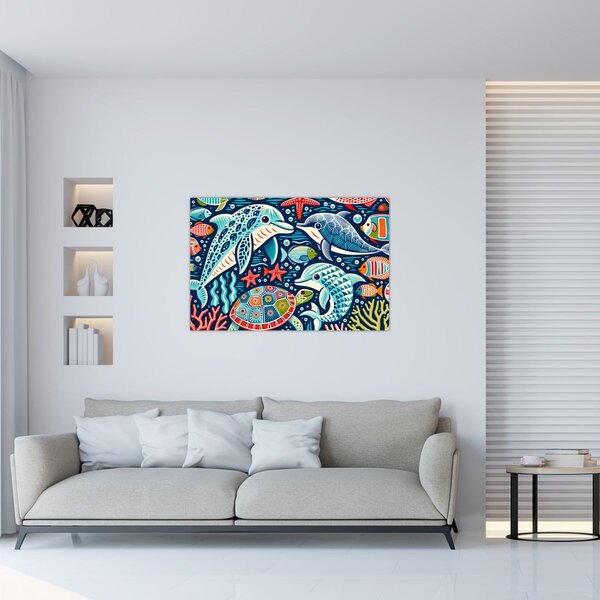 Obraz – Kreslené vodné zvieratká (90x60 cm)