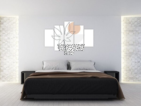 Obraz - Line art kvety N⁰3 (150x105 cm)