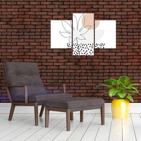 Obraz - Line art kvety N⁰3 (90x60 cm)