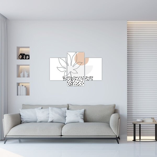 Obraz - Line art kvety N⁰3 (90x60 cm)