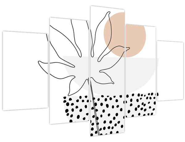 Obraz - Line art kvety N⁰3 (150x105 cm)