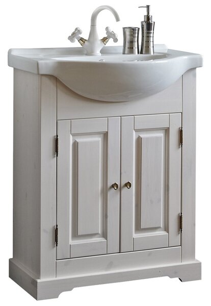 CMD COMAD - Kúpeľňová skrinka pod umývadlo Romantic - biela - 85x81x32 cm