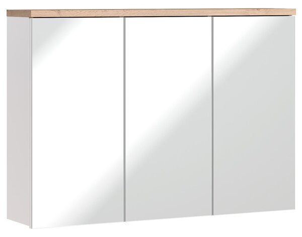 CMD Kúpeľňová skrinka so zrkadlom Bali White 100 cm - biela/dub