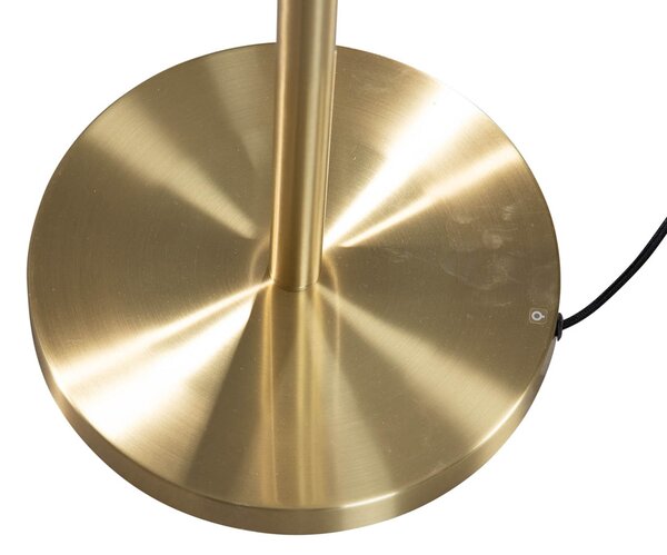 Stojacia lampa mosadz s velúrovým tienidlom hnedá 50 cm - Simplo