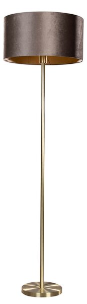 Stojacia lampa mosadz s velúrovým tienidlom hnedá 50 cm - Simplo