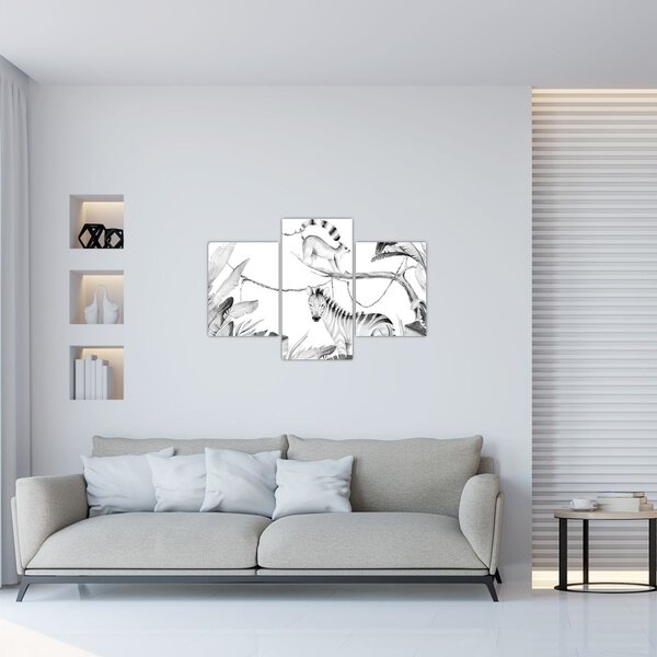 Obraz - Akvarelová džungľa (90x60 cm)