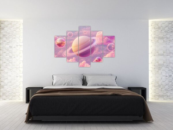 Obraz - Ružová planéta (150x105 cm)