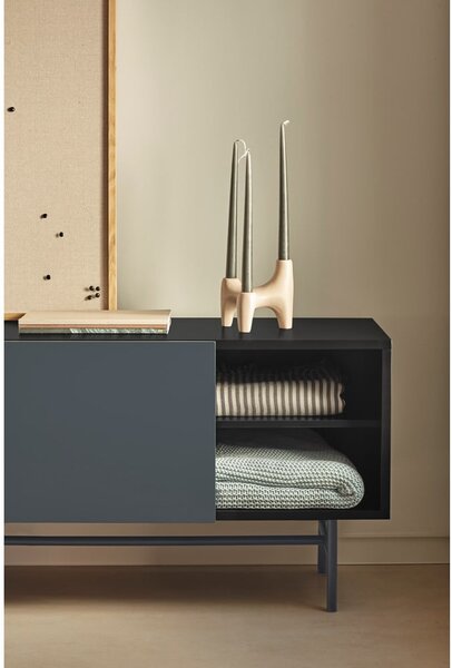 Čierno-antracitový TV stolík 180x56 cm Nube – Teulat