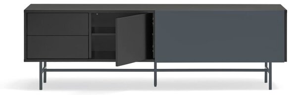 Čierno-antracitový TV stolík 180x56 cm Nube – Teulat