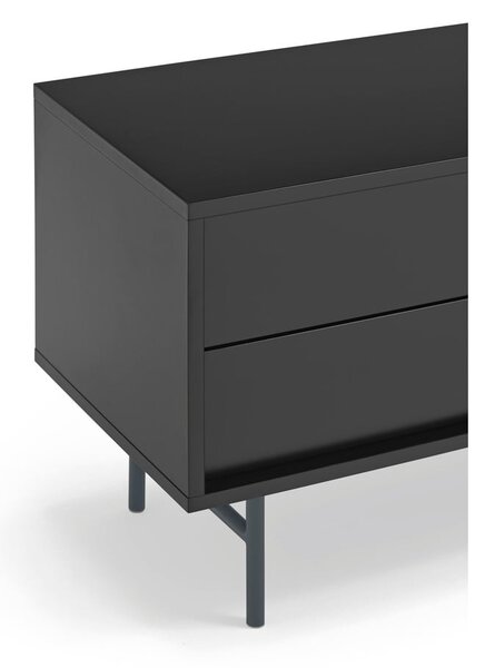 Čierno-antracitový TV stolík 180x56 cm Nube – Teulat