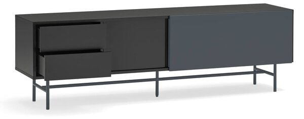 Čierno-antracitový TV stolík 180x56 cm Nube – Teulat
