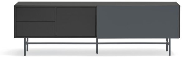 Čierno-antracitový TV stolík 180x56 cm Nube – Teulat