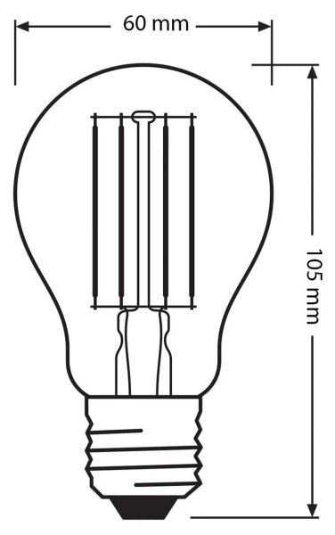 Sada 3x LED žiaroviek BASE CLASSIC FILAMENT A60 E27/11W/230V 4000K - Osram