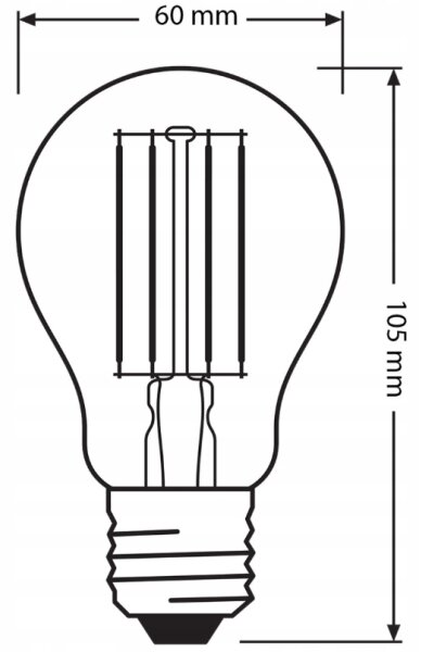 Sada 3x LED žiaroviek BASE CLASSIC FILAMENT A60 E27/7,5W/230V 4000K - Osram