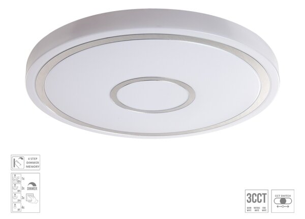 Prezent 71341 - stmievateľné LED stropné svietidlo MOZAN LED/30W/230V 3000/4000/6500K biela