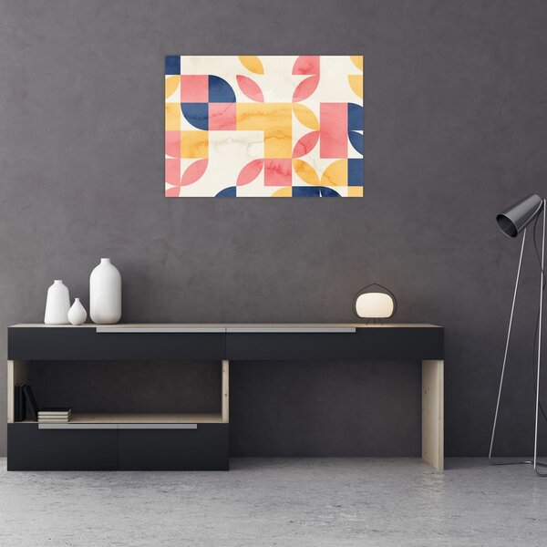 Obraz - Abstrakcia s retro vzormi (70x50 cm)