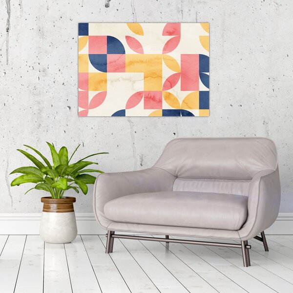Obraz - Abstrakcia s retro vzormi (70x50 cm)
