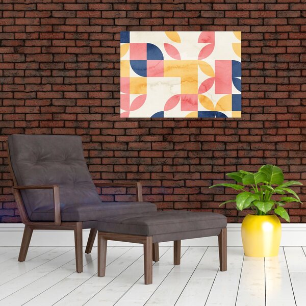 Obraz - Abstrakcia s retro vzormi (70x50 cm)