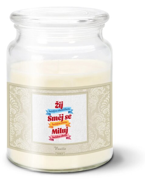 Sablio Sviečka Ži, Smej sa, Miluj - 500 g