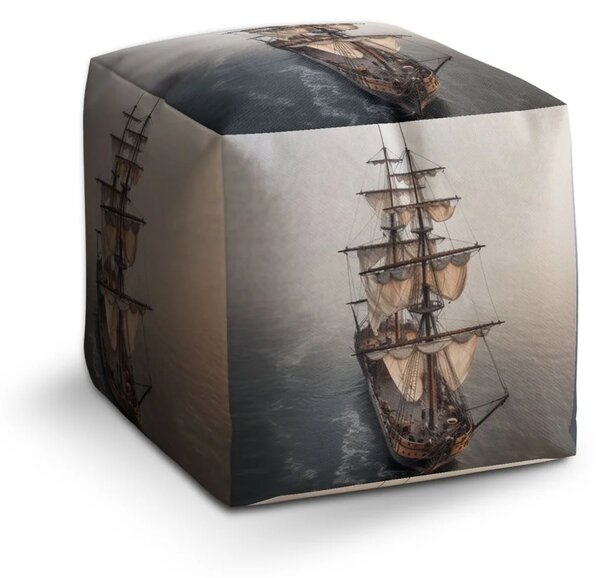 Sablio Taburet Cube Plachetnica na pokojnom mori - 40x40x40 cm