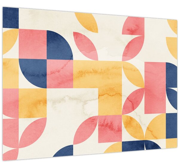 Obraz - Abstrakcia s retro vzormi (70x50 cm)