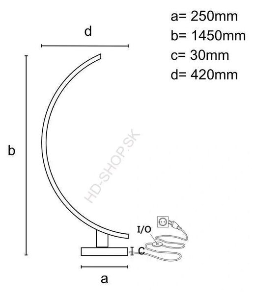LED dizajnová stojaca lampa 75W + DO (JF2306/B)