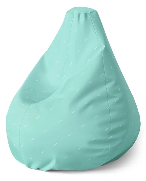 Sablio Sedací vak Pear Biele čiarky na tyrkysovej - 70 x 95 x 15 cm