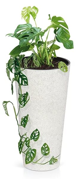 Kvetináč ECO WOOD, 20 cm, okrúhly, biela