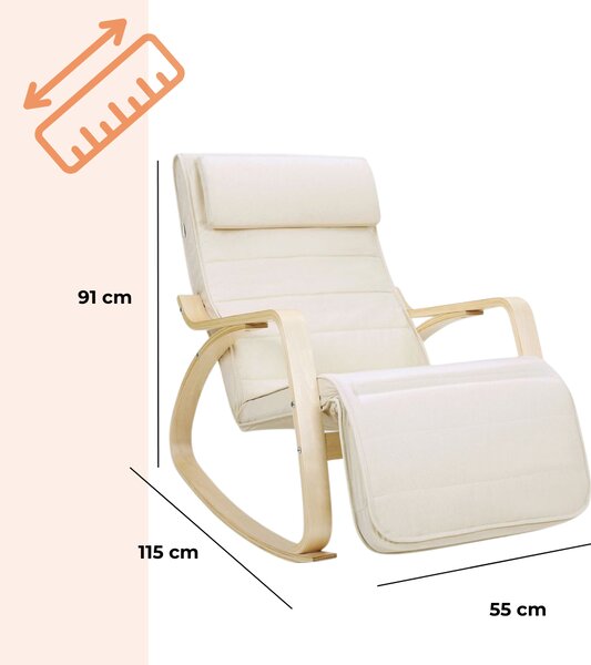 Hojdacie kreslo, leňoška SWING nosnosť 150kg, 67x115x91cm, béžová Jurhan