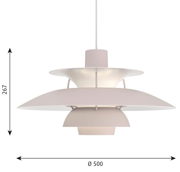 LOUIS POULSEN Závesná lampa PH 5, Monochrome oyster grey
