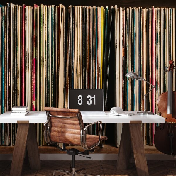 Tapeta vinylové platne v retro štýle
