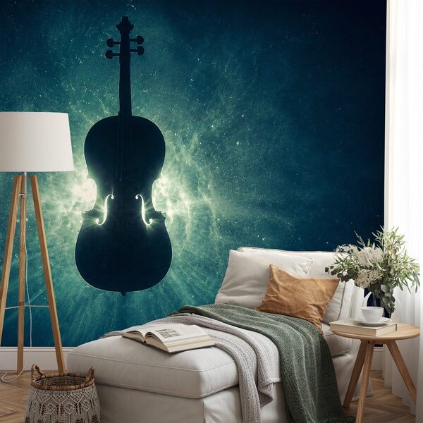 Fototapeta violončelo v kozmickom svetle