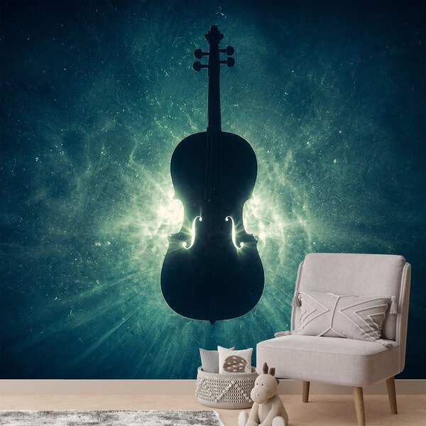 Fototapeta violončelo v kozmickom svetle