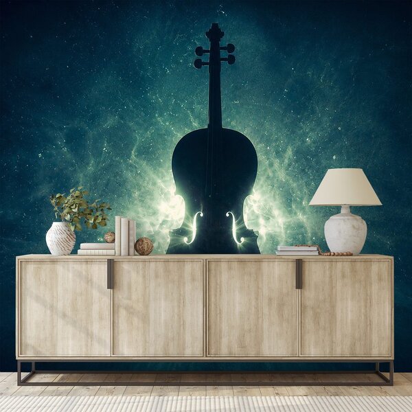 Fototapeta violončelo v kozmickom svetle