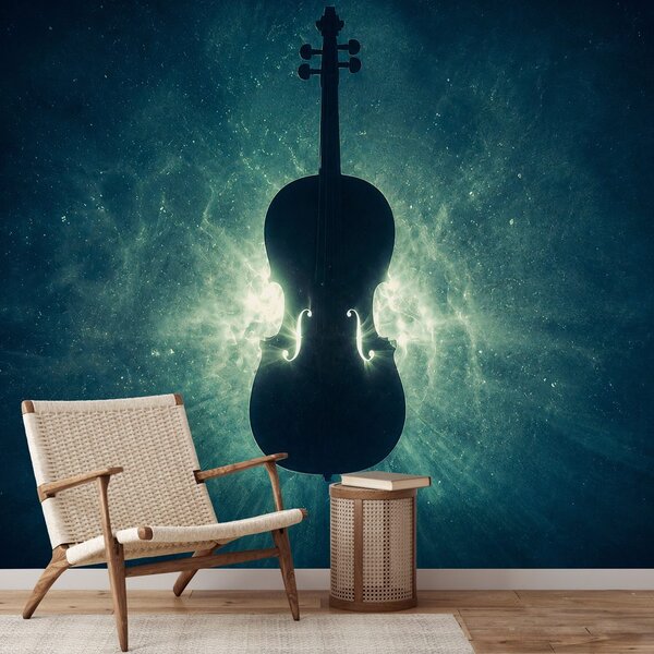 Fototapeta violončelo v kozmickom svetle