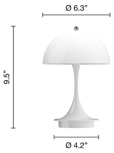LOUIS POULSEN Prenosná lampa Panthella 160, Opal white