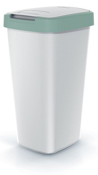 Odpadkový kôš s farebným vekom, 25 l, zelená / sivá