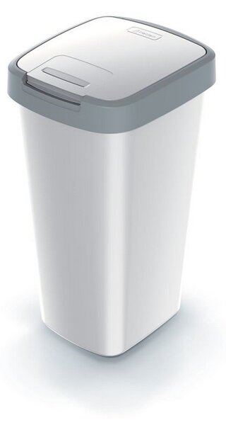 Odpadkový kôš s farebným vekom, 25 l, sivá