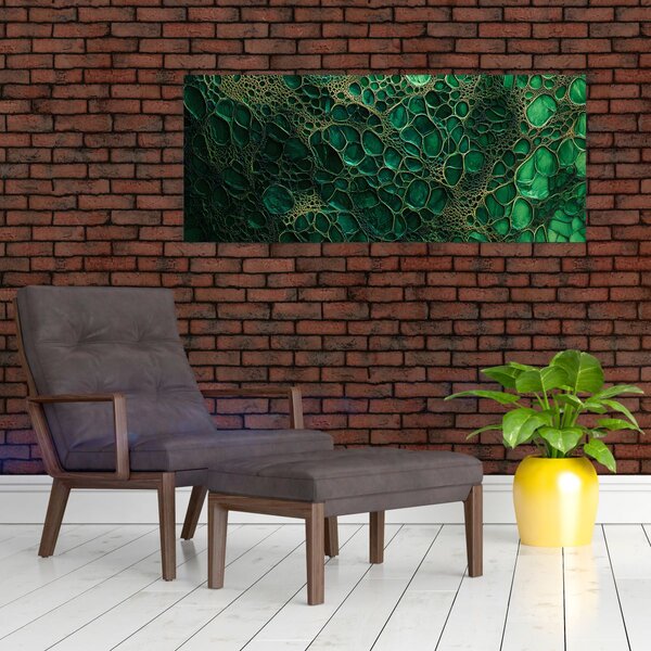Obraz - Zelený mikroskopický záber (120x50 cm)