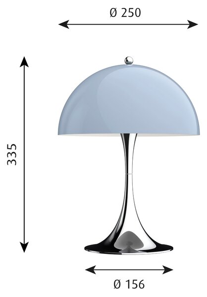 LOUIS POULSEN Stolová lampa Panthella 250, Grey opal acryl