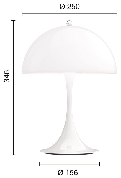 Prenosná lampa Panthella 250, Opal beige – Louis Poulsen