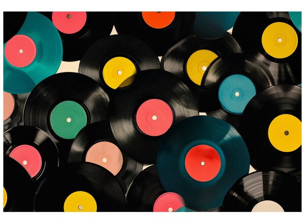 Tapeta farebné retro vinylové platne