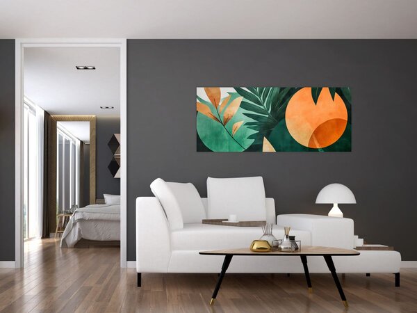 Obraz - Geometrické prírodné motívy (120x50 cm)