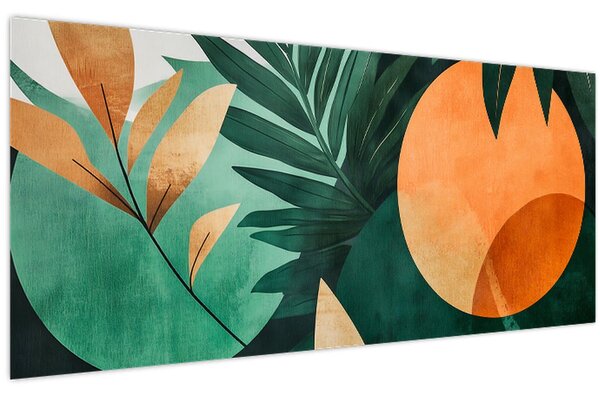 Obraz - Geometrické prírodné motívy (120x50 cm)