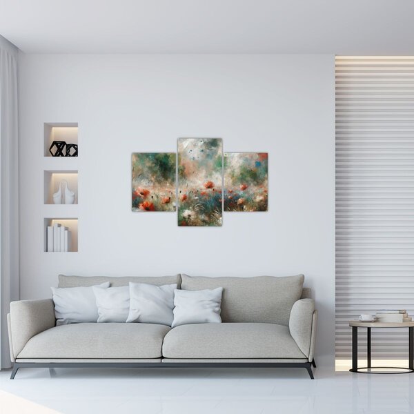Obraz – Abstrakcia poľa s makmi (90x60 cm)