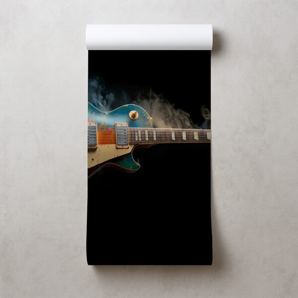 Fototapeta farebná elektrická gitara v dyme