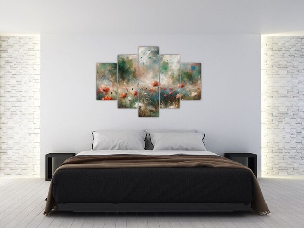 Obraz – Abstrakcia poľa s makmi (150x105 cm)