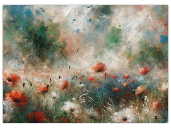 Obraz – Abstrakcia poľa s makmi (70x50 cm)